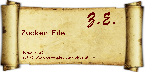 Zucker Ede névjegykártya